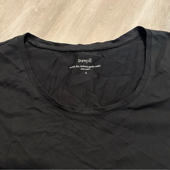 J. Jill Pure Jill Black Curved Seam Tunic Tunic Top Sz S - Picture 8 of 9